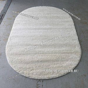 Белый Овальный Ковер С Длинным Ворсом