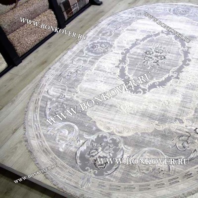 Ковер Турция Для Гостиной Дизайн 60 Серый Овал