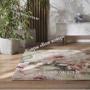 Бельгийский Высокоплотный Ковер с Цветами Арт 28111 Зеленый